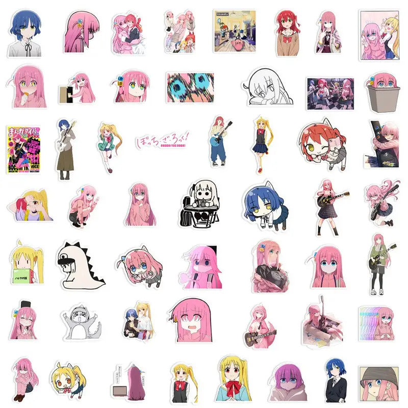Self-Sticking Cartoon Anime Stickers (50 pc/package)
