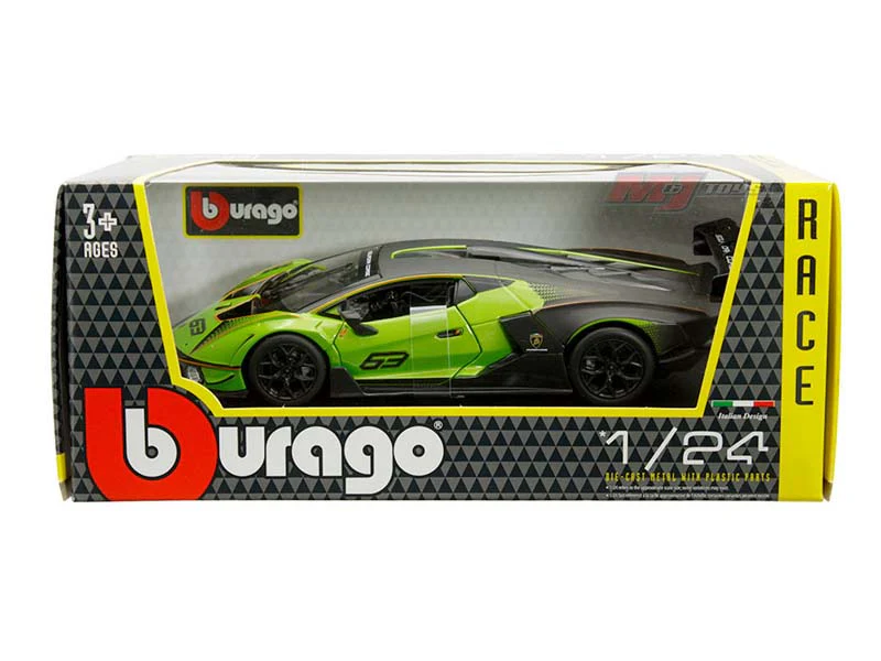 Lamborghini Essenza SCV12 - Green and Matte Black Two-tone Diecast 1:24 Scale Model - Bburago