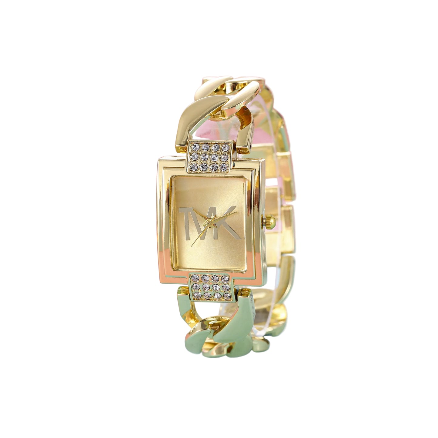 BRONZE Luxury Women's Quartz Watch with Elegant Style Metal Square Strap