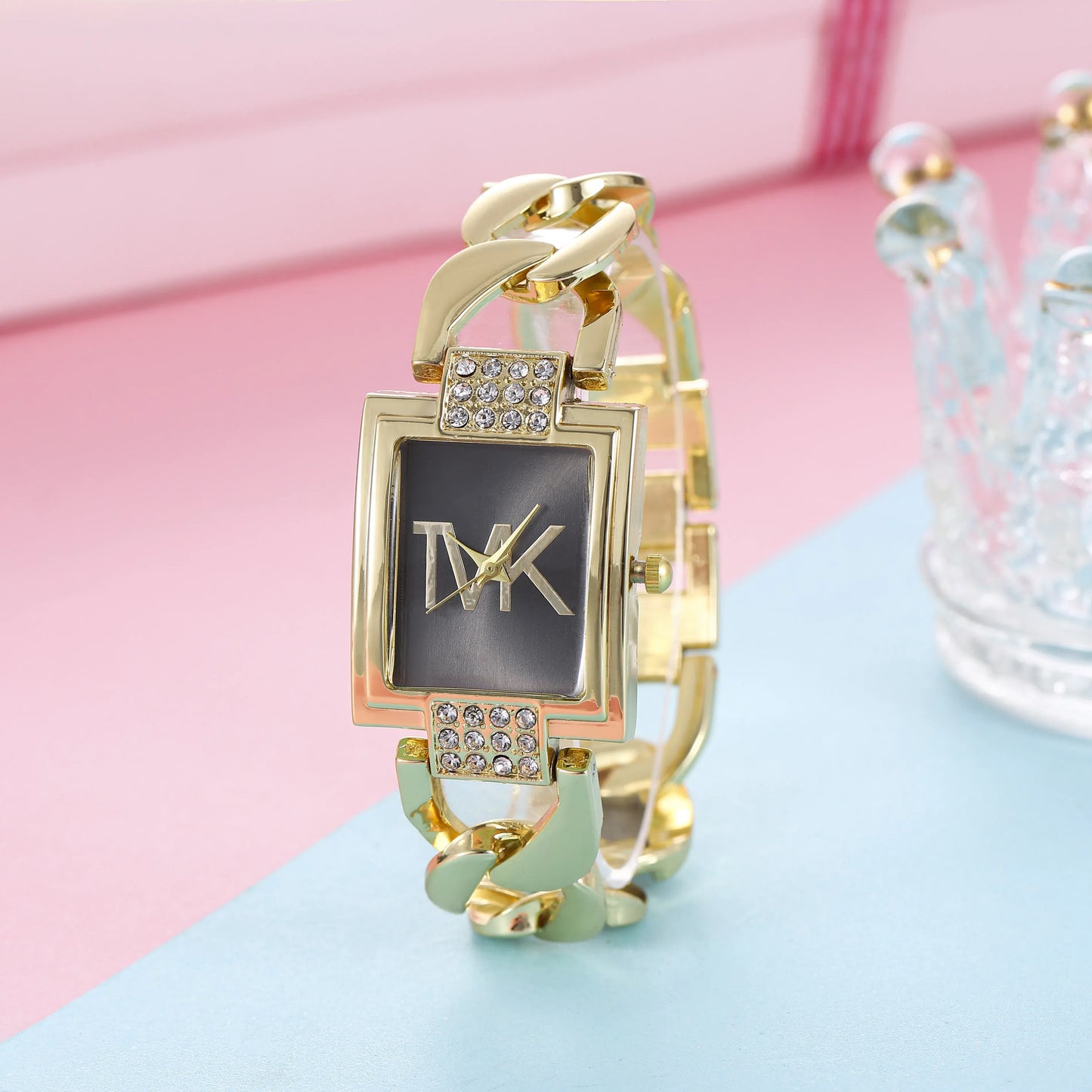 BRONZE Luxury Women's Quartz Watch with Elegant Style Metal Square Strap