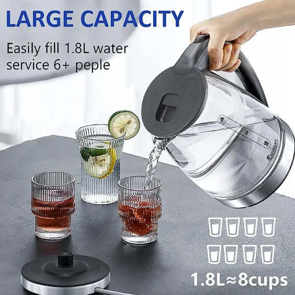 Electric Kettle Water Boiler, 1.8L Electric Tea Kettle, with LED Lighting