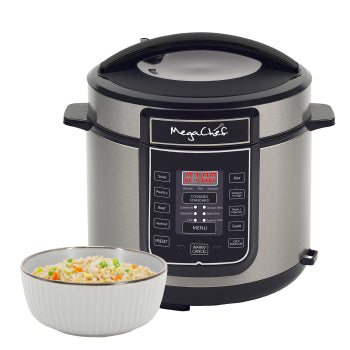 Megachef 6 Quart Steel Digital Pressure Cooker w/14 pre-sets