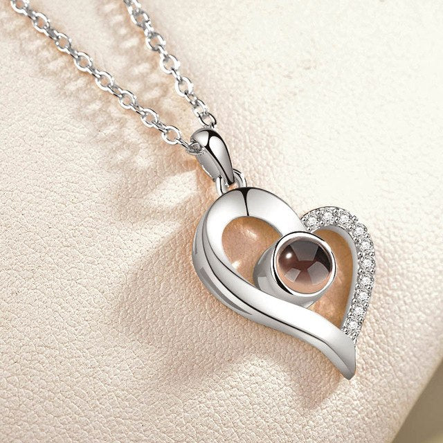 I Love You Necklace With Zircon