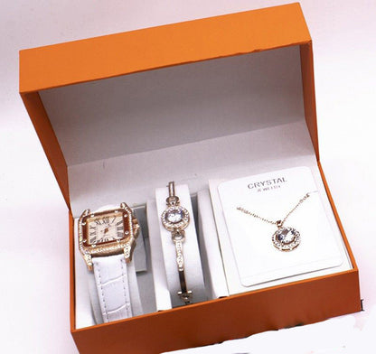 Women's Foreign Trade Wrist-Watch Set, Including a Necklace and Bracelet