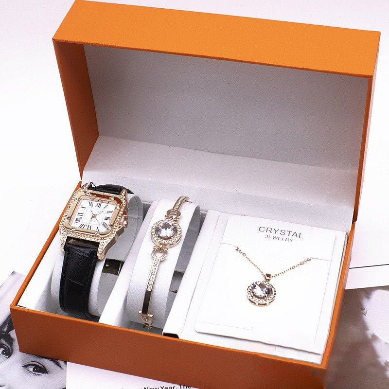 Women's Foreign Trade Wrist-Watch Set, Including a Necklace and Bracelet