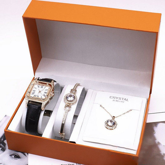 Women's Foreign Trade Wrist-Watch Set, Including a Necklace and Bracelet