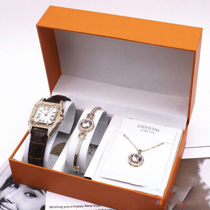 Women's Foreign Trade Wrist-Watch Set, Including a Necklace and Bracelet