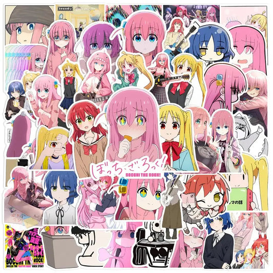 Self-Sticking Cartoon Anime Stickers (50 pc/package)