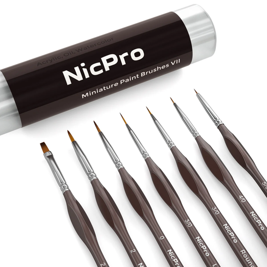 Nicpro 7-Piece Micro Detail Paint Brush Set