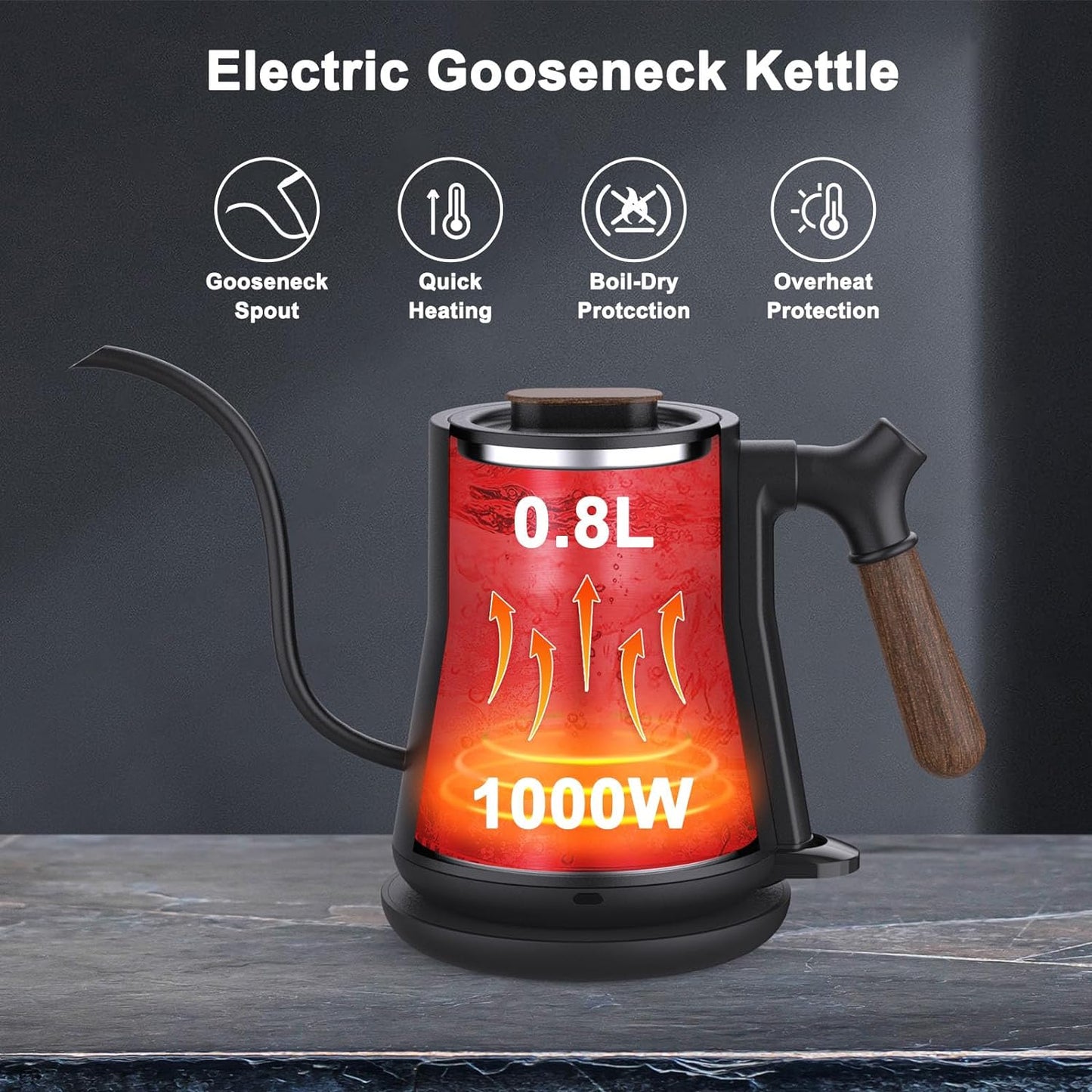 Rainbean Gooseneck Electric Kettle Leak Proof Design