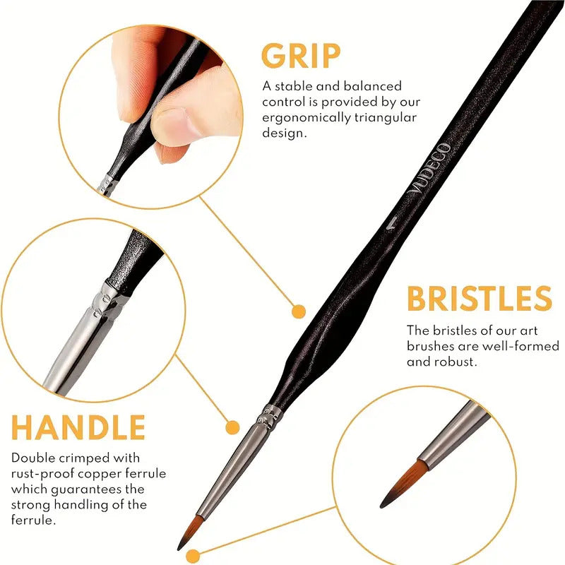 12 Detail Paint Brushes Miniature Painting