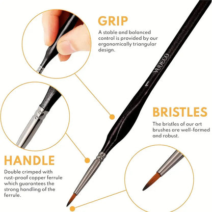 12 Detail Paint Brushes Miniature Painting