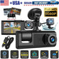 Dual Lens Dash Cam HD 1080P Front/Rear/Inside Video Recorder Camera w/G-sensor