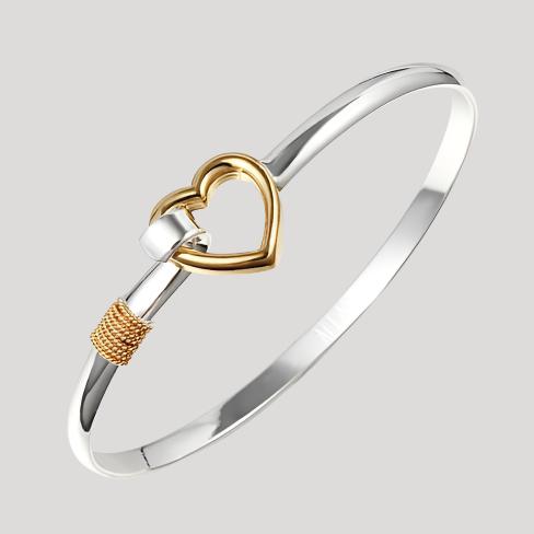 Hold My Heart Gold And Silver Polished Bracelet