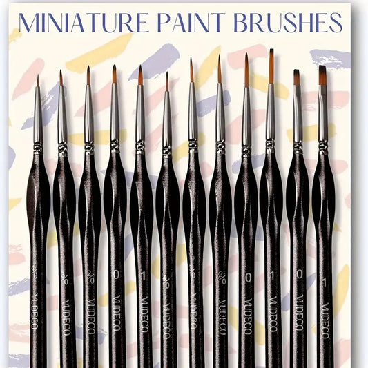 12 Detail Paint Brushes Miniature Painting