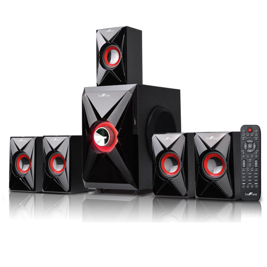 beFree Sound 5.1 Channel Bluetooth Surround Sound Speaker System BFS-420 (Orange)