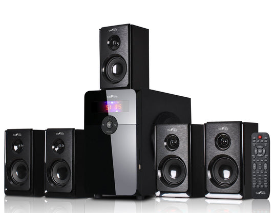 beFree Sound 5.1 Channel Surround Sound Bluetooth Speaker System in Black-450