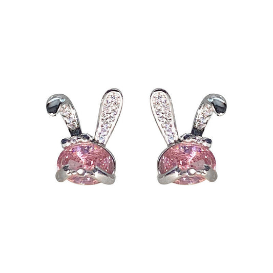 S925 Sterling Silver Shy Rabbit Earrings