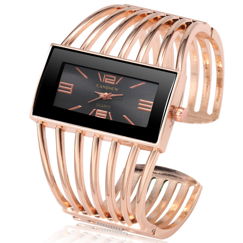 Luxury Women's Wristwatch Analog Quartz W/Rectangular Cuff Bracelet Business Casual Fashion