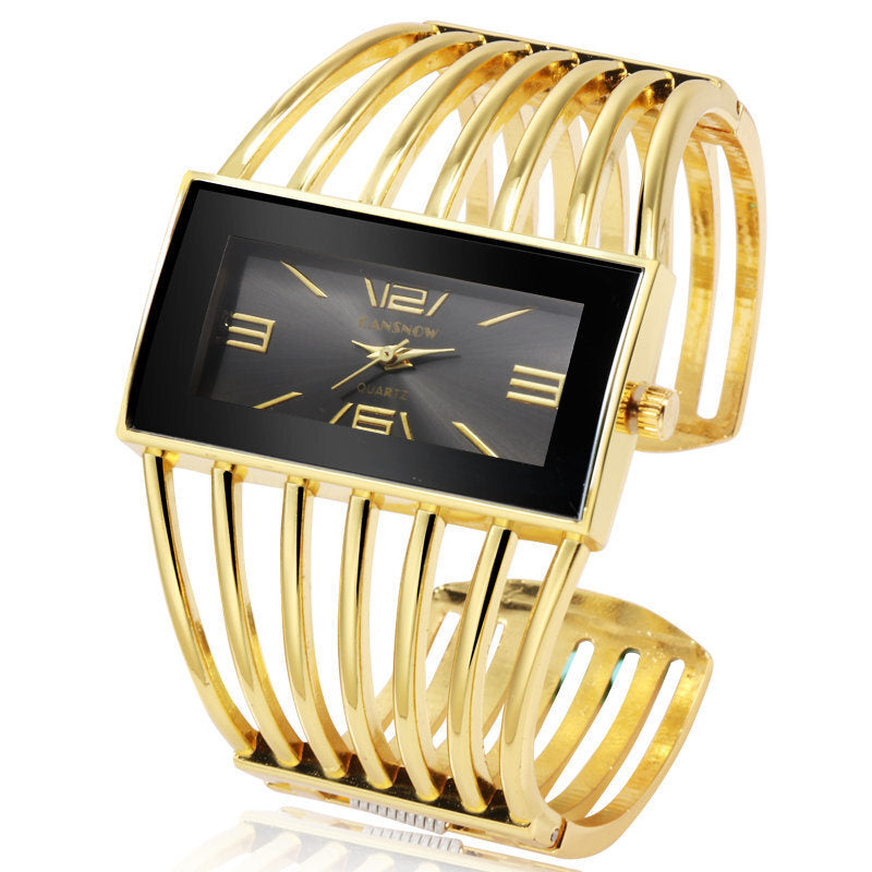 Luxury Women's Wristwatch Analog Quartz W/Rectangular Cuff Bracelet Business Casual Fashion