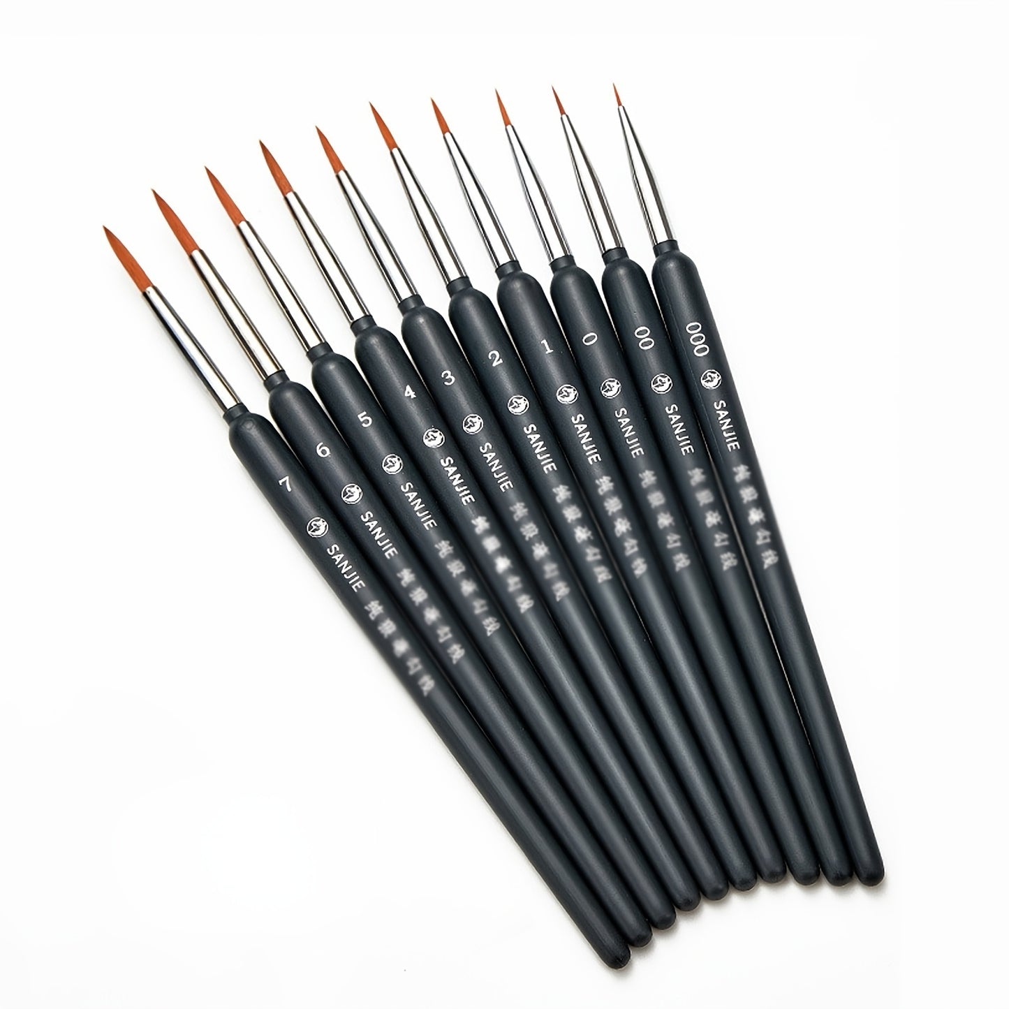 10pc Black Hook Line Pen Art Painting Brush Set