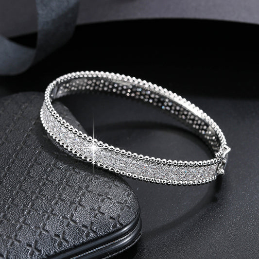 Simple Bangle Bracelet Full of Sparkly Zircons