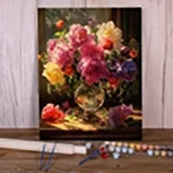 Peony Flowers DIY Paint By Numbers Package Oil Paints