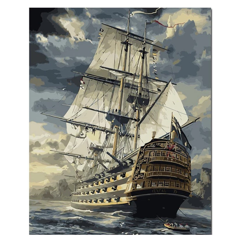 Sailing Boat on the Sea, Paint by Number Kit