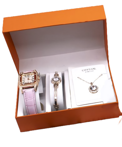 Women's Foreign Trade Wrist-Watch Set, Including a Necklace and Bracelet