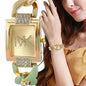 BRONZE Luxury Women's Quartz Watch with Elegant Style Metal Square Strap