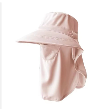 Outdoor Anti-UV Breathable Ice Silk Neck Protection and Sun Hat with Face Mask