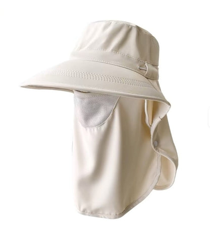 Outdoor Anti-UV Breathable Ice Silk Neck Protection and Sun Hat with Face Mask