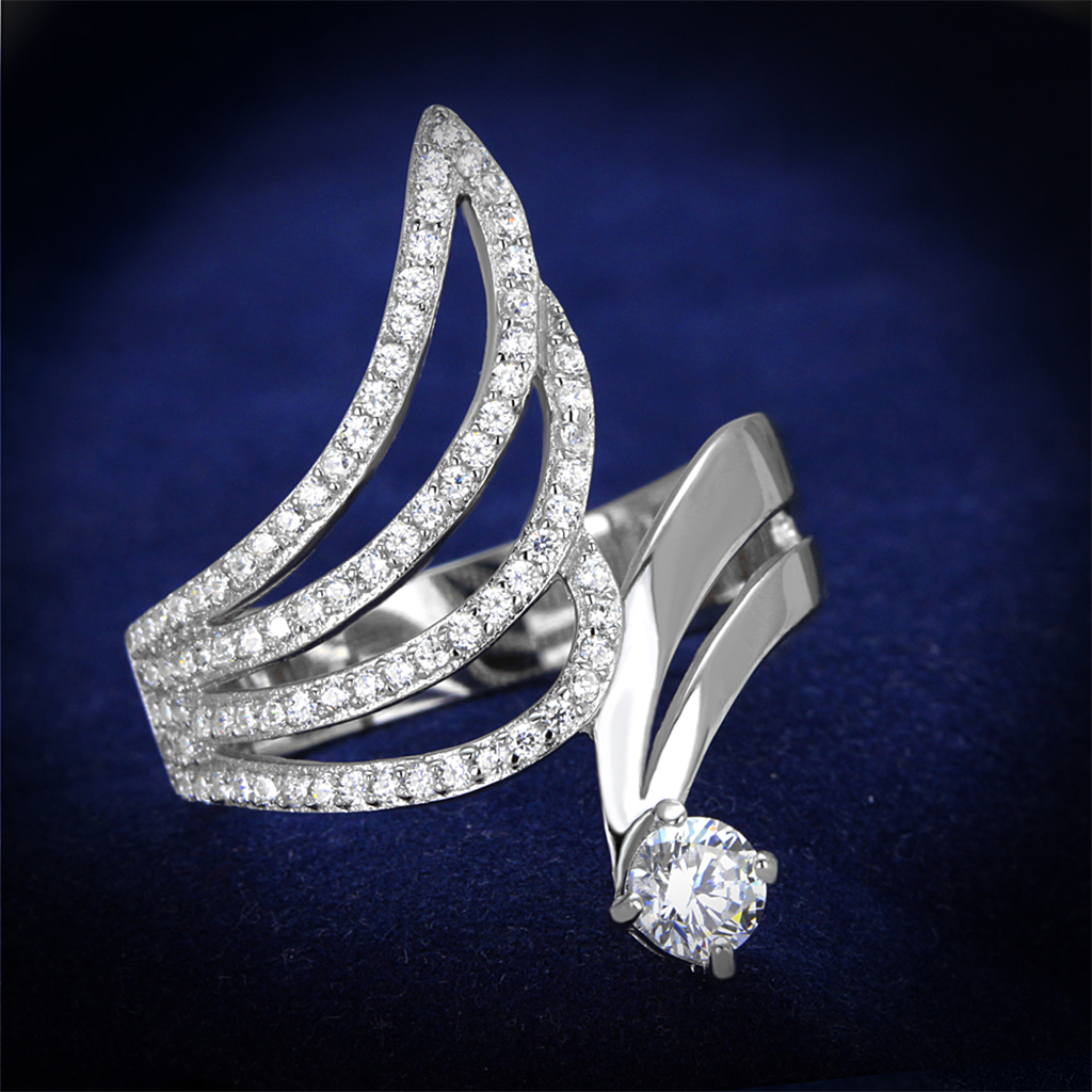 Rhodium 925 Sterling Silver Ring with Clear AAA Grade CZ – MSM Sales