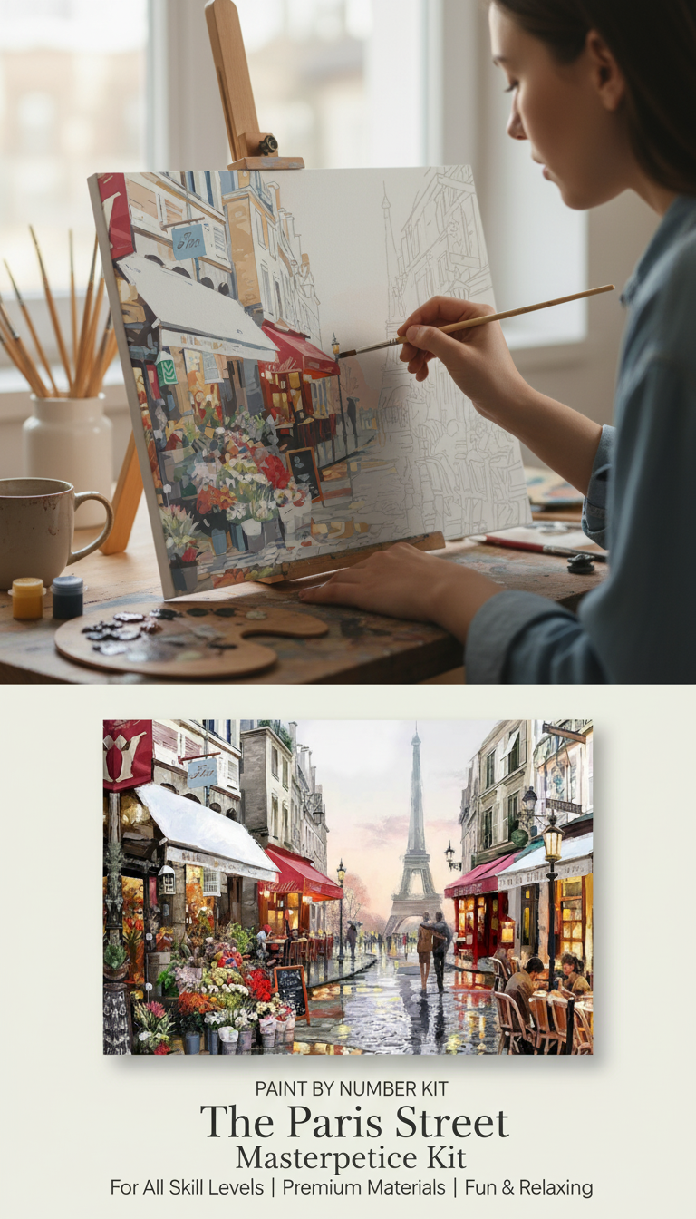 "Paris Street", Paint by Number Kit